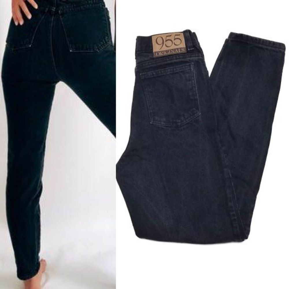 VINTAGE 90s 955 Originals Black High Rise Jeans 4